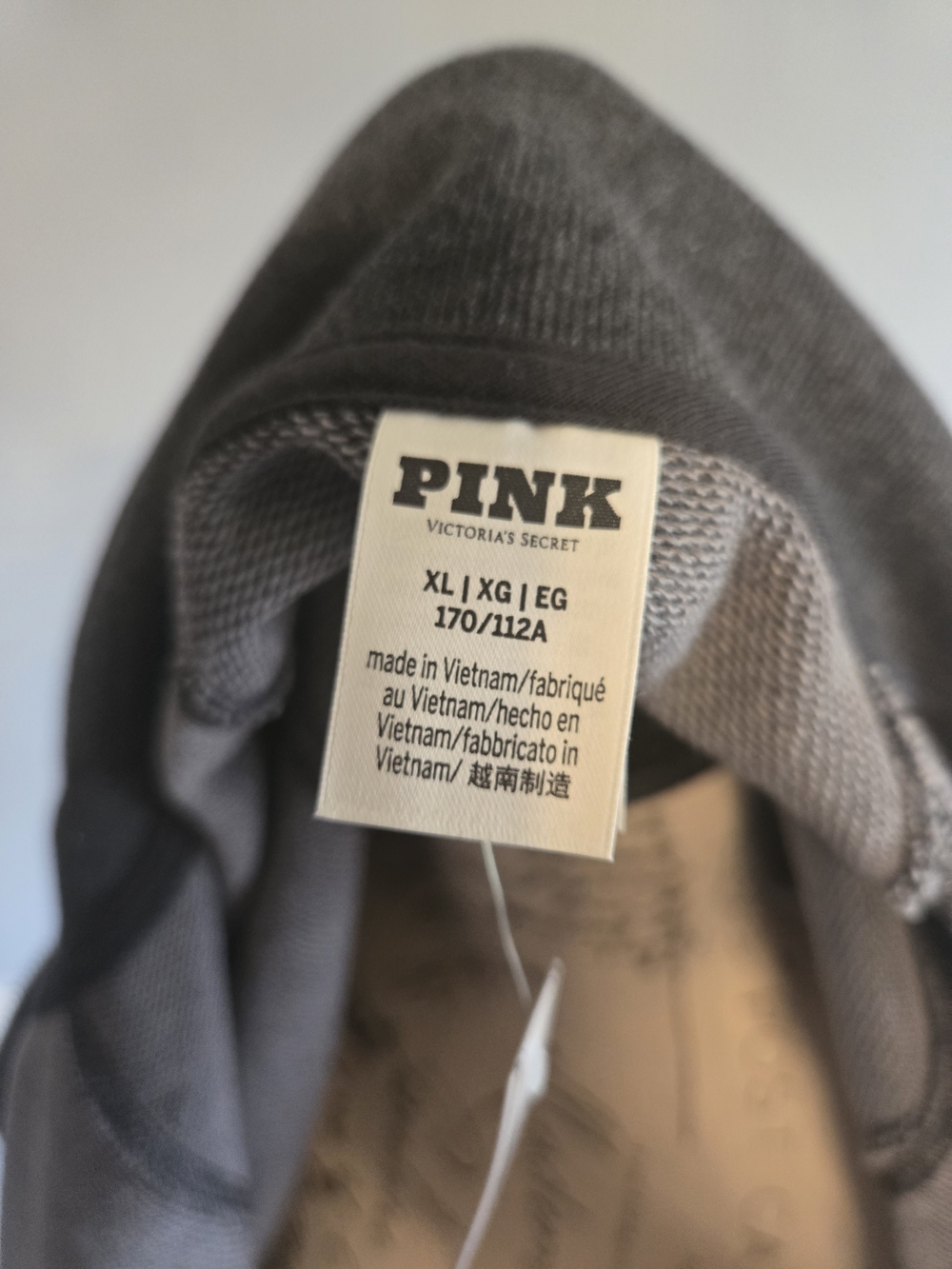 PINK Women's Charcoal Zip-Front Jacket with Contrast Stitching - Picture 7 of 8